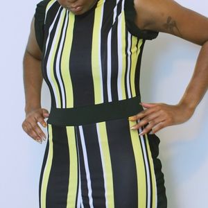 "Bumble Bee" striped black and yellow jumpsuit